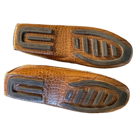 The Lauren Ralph Lauren Catrina Cognac Croc Leather Moc Toe Loafer - Picture 6 of 10